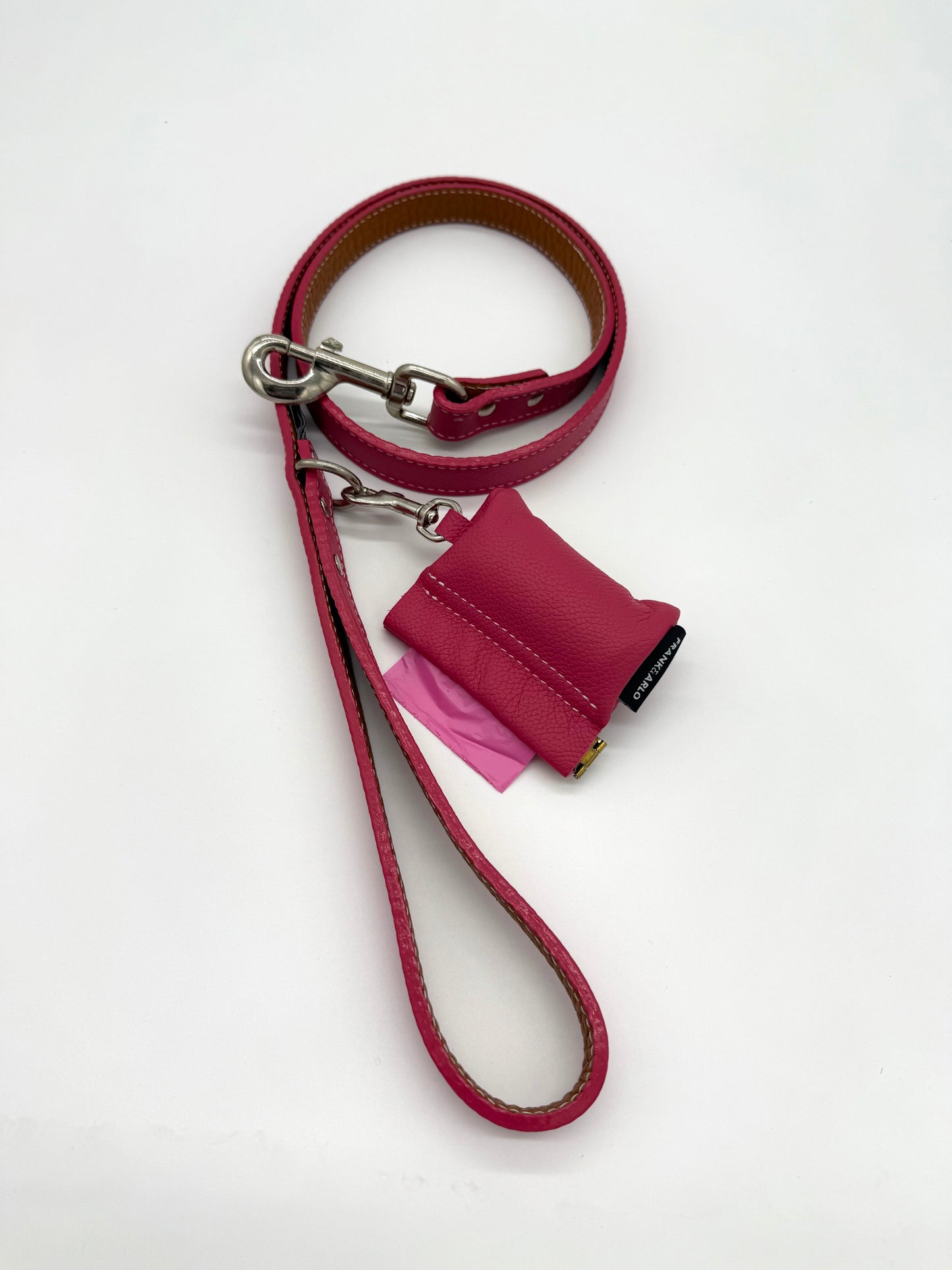 Leather Leash and Poo bag holder set - 25% off