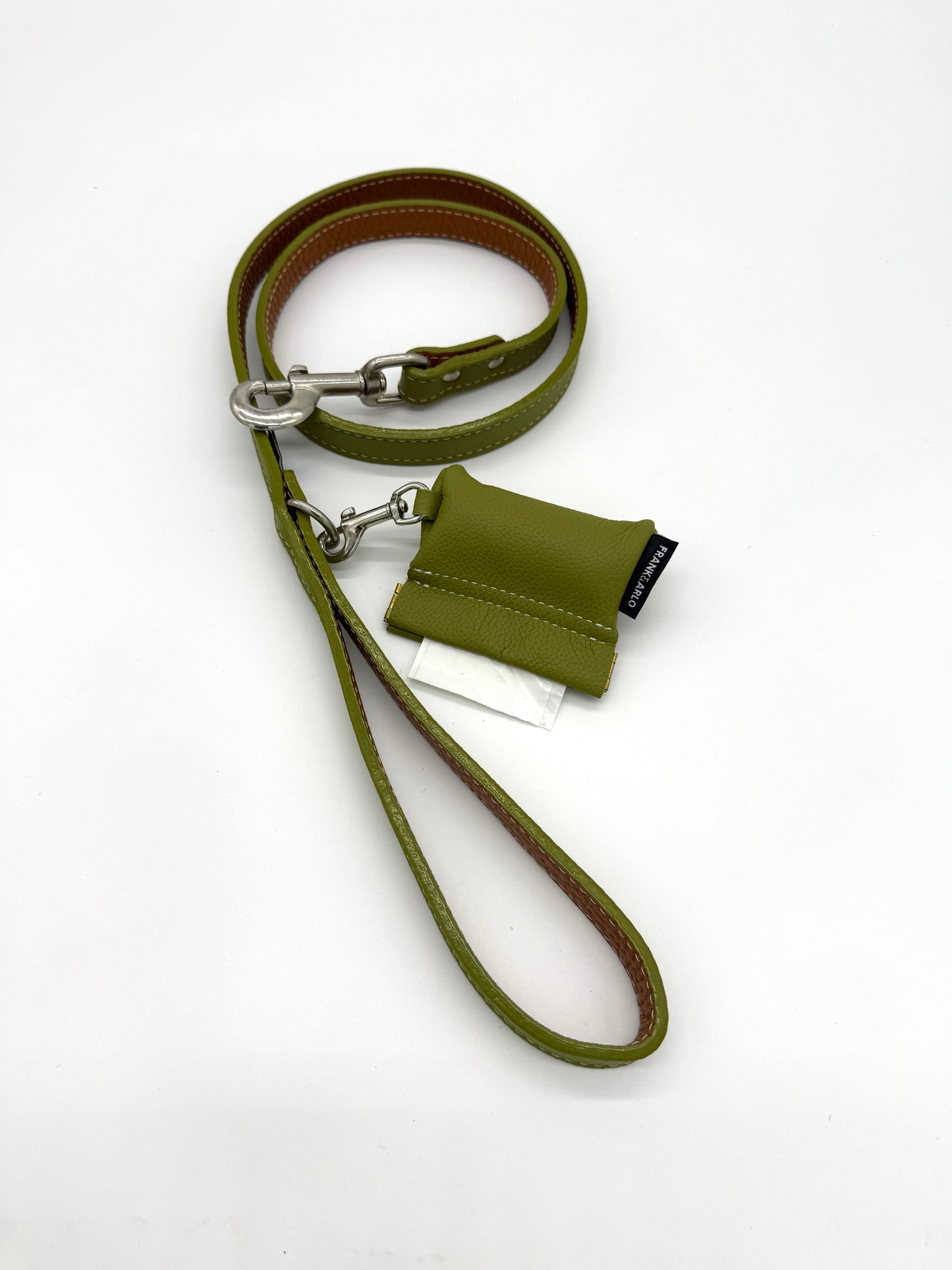 Leather Leash and Poo bag holder set - 25% off