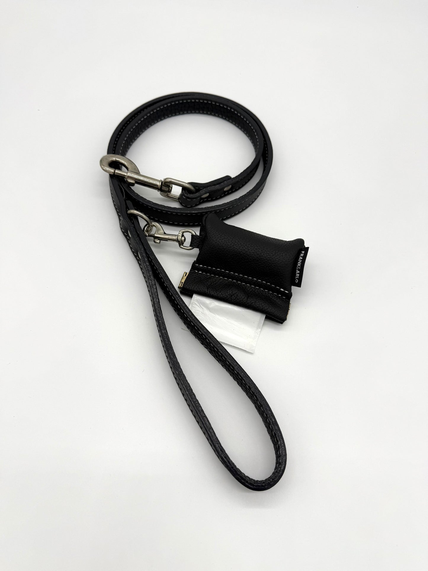 Leather Leash and Poo bag holder set - 25% off