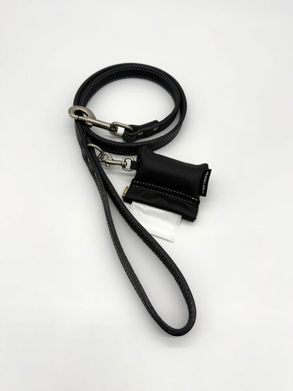 Leather Leash and Poo bag holder set - 25% off
